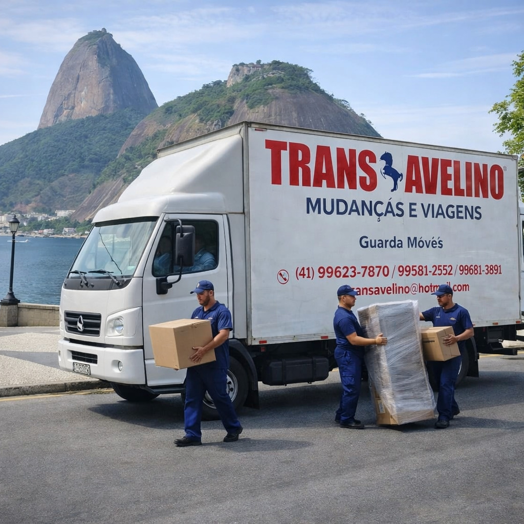 Caminhão de mudança atendendo Rio de Janeiro